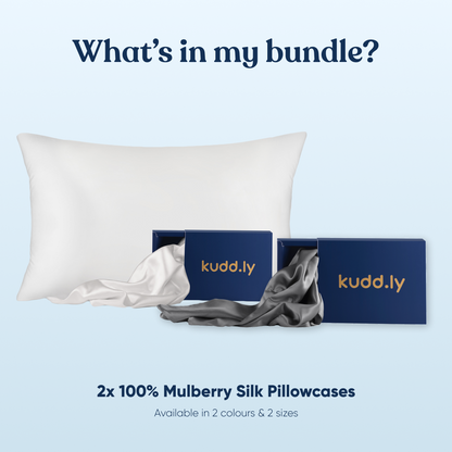 100% Mulberry Silk Pillowcase Duo