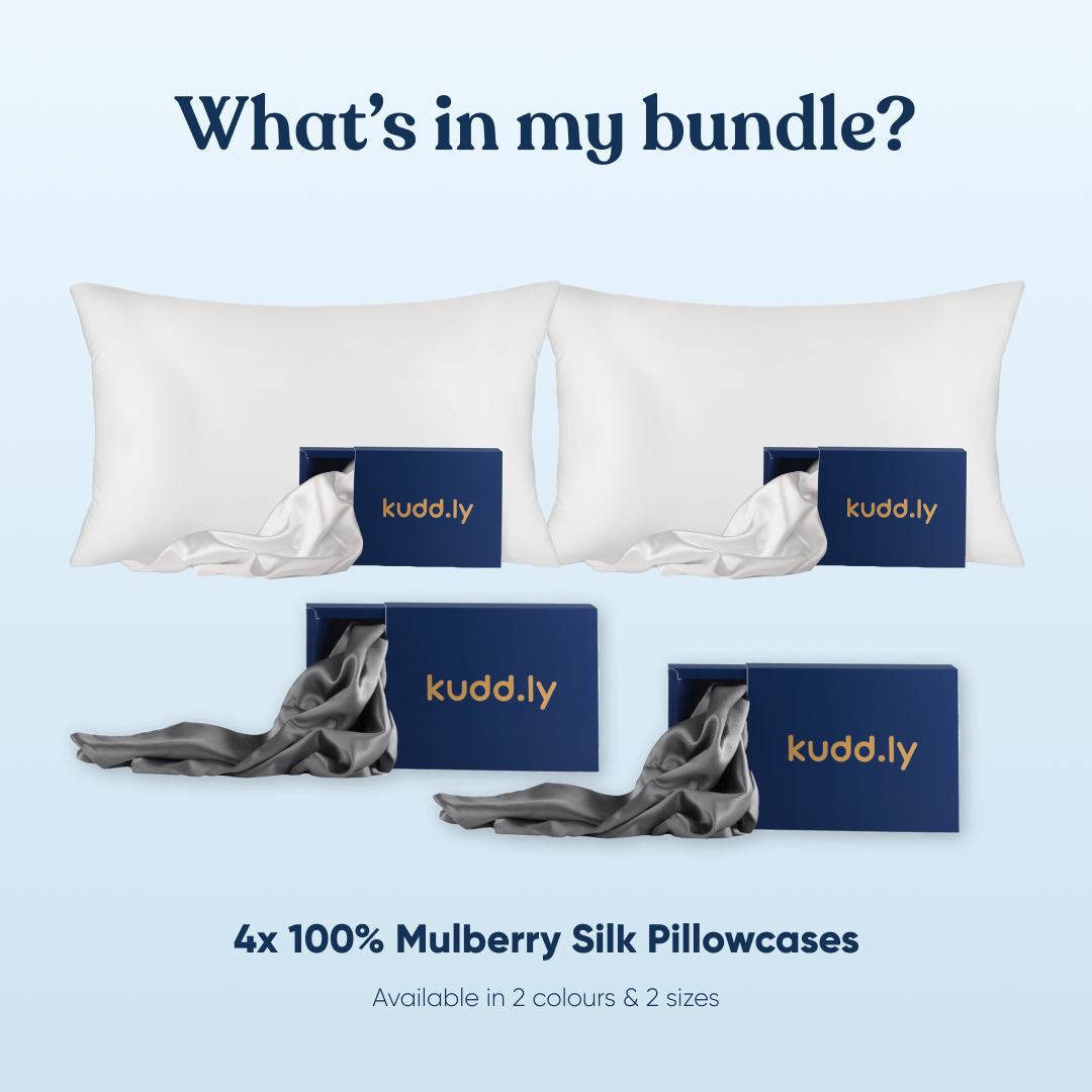 100% Mulberry Silk Pillowcase Bundle of 4
